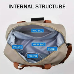 Nylon Duffel Bag for Travel – Large Capacity, Foldable, Shoe Compartment – Men & Women