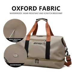 Nylon Duffel Bag for Travel – Large Capacity, Foldable, Shoe Compartment – Men & Women
