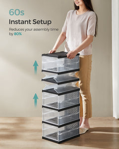 Pack of 18 Foldable Shoe Boxes, Fit up to US Size 13