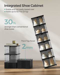 Pack of 18 Foldable Shoe Boxes, Fit up to US Size 13