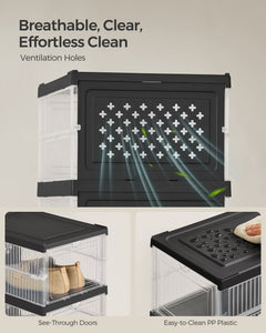 Pack of 18 Foldable Shoe Boxes, Fit up to US Size 13