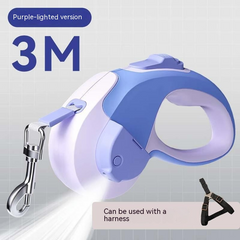 3M purple-lighted dog leash on a white background