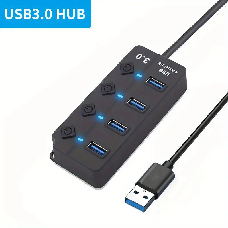 Seven-Port USB 3.0 Hub and Splitter for Computers